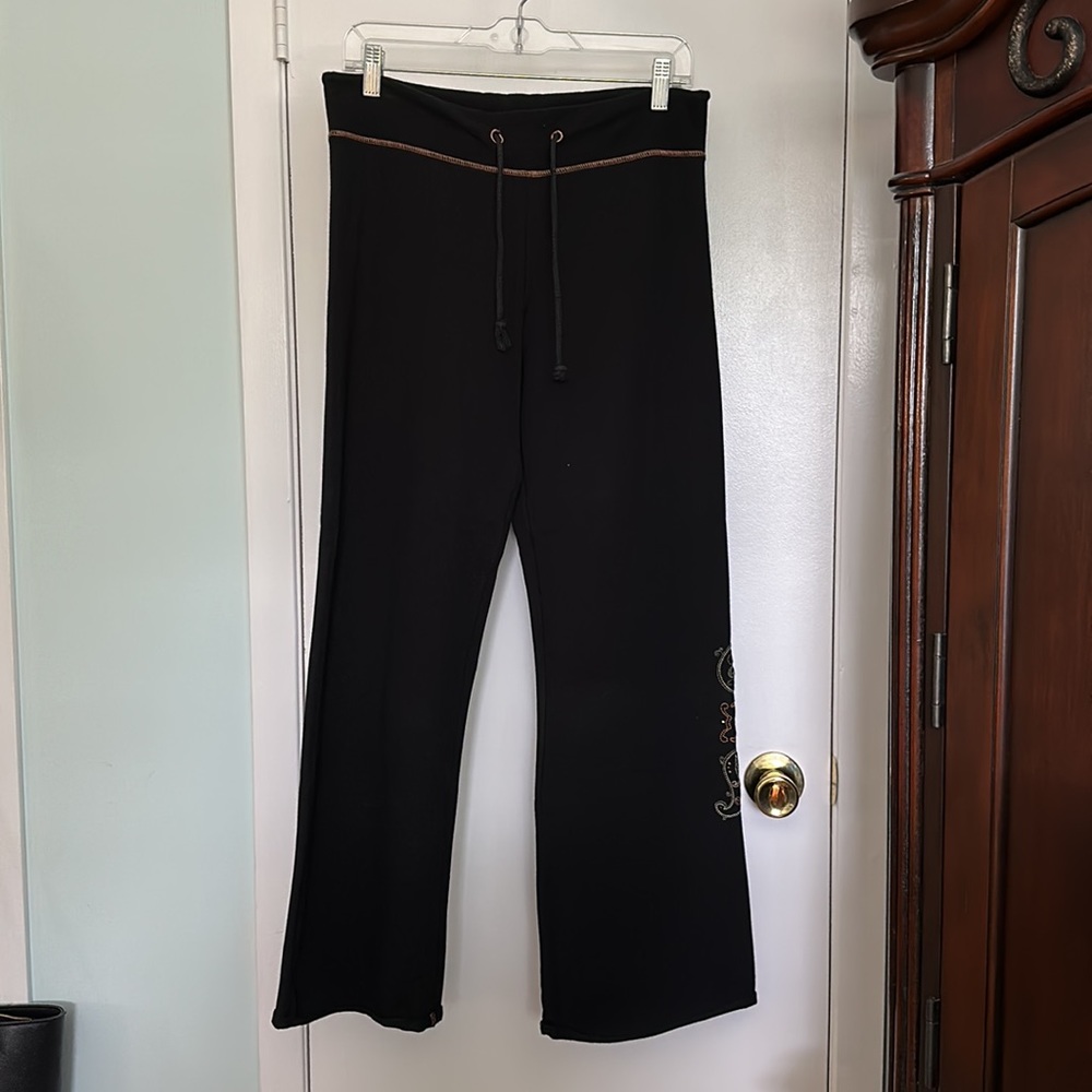 Calispia Sweatsuit Tracksuit Loungewear Two Piece Set in Black with Embroidery - Picture 8 of 16